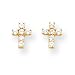 14k CZ Cross Childrens Earrings