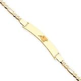 14K Carolina Panthers Small Polished Id Figaro Bracelet - NF276-7