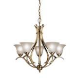 Kichler Lighting 2020AB 5 Light Chandelier, Antique Brass