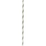 Aardvark 61520042 Paper Drinking Straw, 7/32" Diameter x 7-3/4" Length, Light Gray Stripe (8 Boxes of 600)