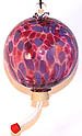 Lavender/Red Hand-blown Glass Hummingbird Feeder