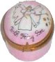 Pink tooth fairy hand painted Limoges porcelain box