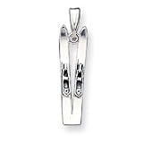 Sterling Silver Antiqued Ski's Charm