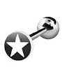 316 Surgical Stainless Steel Barbell with Star Logo Sold as a Pair
