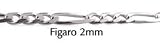 Sterling Silver Figaro 24 2mm Chain Necklace