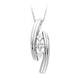 14kt. White Gold, 1/4 ct. tw. Three Diamond Fashion Pendant