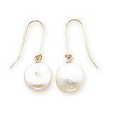 14k Gold Coin Cultured Pearl Dangle Earrings 11FN1BP3WHL. SL160 14k Gold Coin Cultured Pearl Dangle Earrings
