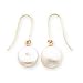 14k Coin Cultured Pearl Dangle Earrings