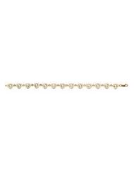 14K Yellow Gold 7 Inch Cross Heart Bracelet