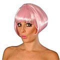 Ladies Fancy Dress Accessory Pink Bob Style Wig Short