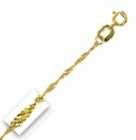 14k Yellow Gold 18 Inch X 1.0 mm Singapore Chain Necklace - O Ring Clasp