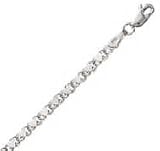 14k White Gold 10 Inch X 3.0 mm Heart Chain Anklet