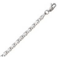 14k White Gold 10 Inch X 3.0 mm Heart Chain Anklet by JewelryWeb