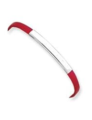 Sterling Silver Red Rubber Bracelet QG1103-7"