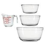Anchor Hocking 4-Piece Mixing Bowl Set, Clear