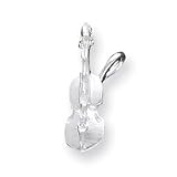 Sterling Silver Diamond-Cut Violin Pendant