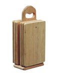 Fackelmann Ständer mit 6 Eßbrettchen Holz 22x14cm