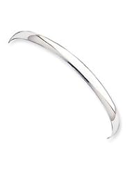 Sterling Silver 4.5mm Solid Polished Plain Slip-On Bangle Bracelet QB238"