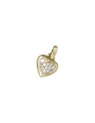 14k Gold Pave` Heart Charm .06ct Diamond Accented