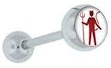 Devil Logo Tongue Ring Barbell Body Jewelry