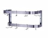 12' Pot and Pan Rack - Double Bar - Wall Mount - 18 Hooks - Stainless Steel - Advance Tabco SW-144