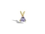 14K Yellow Gold Genuine Trillion Tanzanite Pendant