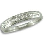 Mens White Gold Matching Band