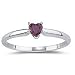 0.25 Ct Ruby Heart Ring in 14K White Gold