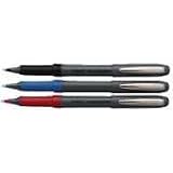 (Price/DZ)Grip Stick Roller Ball Pen, Gray Barrel, Black Ink, Micro Fine Pt, 0.50 mm