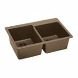 Elkay ELG250RMC Gourmet® Double Bowl Sink E-Granite Top Mount Mocha