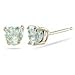 7 mm Heart Shape Green Amethyst Stud Earrings in title=