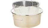 Deep Fryer Metal handle Cream With Pyrex Lid 5 Litre