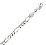 14k White Gold 10 Inch X 2.6 mm Figaro Chain Anklet