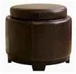 Wholesale Interiors Y-113 Full Leather Ottoman Dark Brown