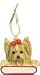 Yorkie Dog Christmas Ornament