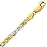 14k Two Tone Gold 22 Inch X 4.5 mm Mariner Link Necklace