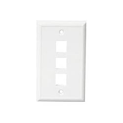 CHANNEL VISION 10-G-3GW 3 Jack White Gang Plate (10 pack)