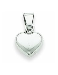 14k White Gold Heart Charm