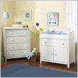 South Shore Cotton Candy 4 Drawer Chest and Compact Changing Table Set in Pure White Finish
