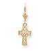14k Polished Celtic Cross Leverback Earrings