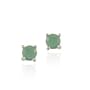 Sterling Silver 4mm Round Genuine Emerald Stud Earrings