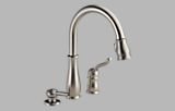 Delta Faucet 978-SSSD-DST Leland Single Handle Pull-Down Kitchen Faucet with Soap Dispenser, Stainless