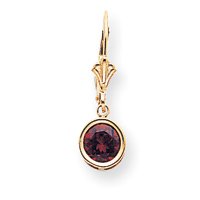 14k 6mm Garnet leverback earring XLB101GA