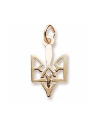 Rembrandt Charms, Ukrainian Trident Charm, 10K Yellow Gold