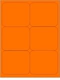 Shipping Label Fluorescent Orange Label 25 Sheets