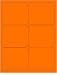 Shipping Label Fluorescent Orange Label 25 Sheets