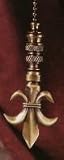 Finial Showcase Antique Brass Fleur de Lis Fan Pull- FP185/FP185