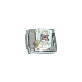 Clearly Charming Blackjack 21 Italian Charm Bracelet Link