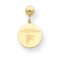 14K Atlanta Falcons Logo W Name Round Dangle Post Earrings NF94