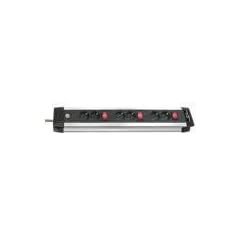 Brennenstuhl Premium ALU Line (6-fach, 3,0 m, mit 3 Schalter) schwarz